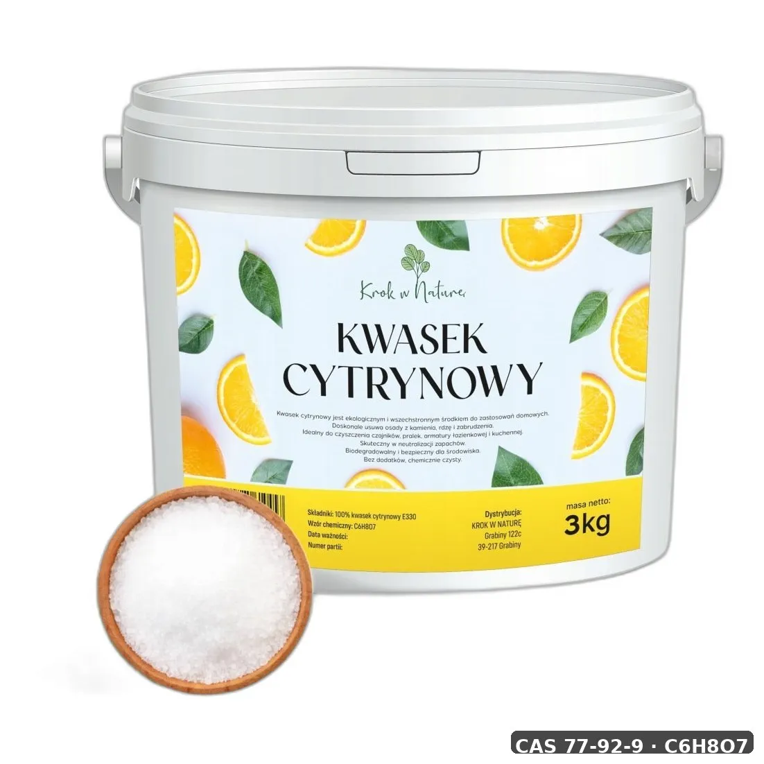 Kwas 2-Hydroksypropano-1,2,3-Trikarboksylowy — CAS 77-92-9 — C6H8O7 — odczynnik chemiczny