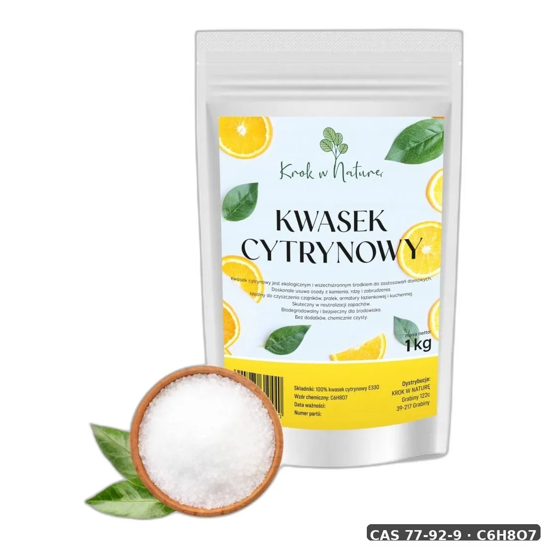 Kwas 2-Hydroksypropano-1,2,3-Trikarboksylowy — CAS 77-92-9 — C6H8O7 — odczynnik chemiczny